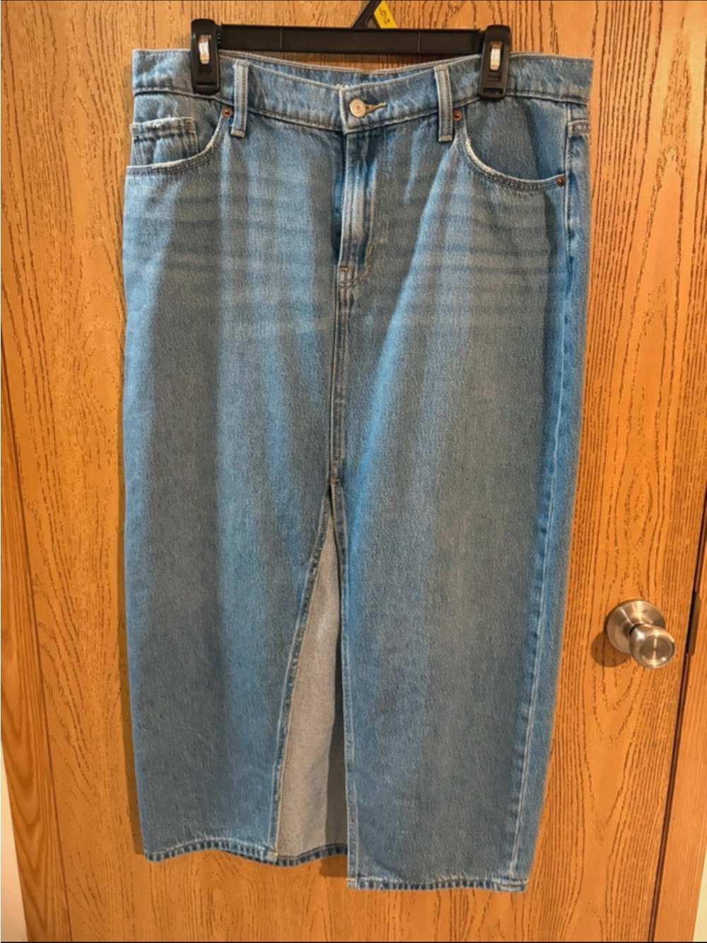 Old Navy Light Blue Denim Maxi Skirt